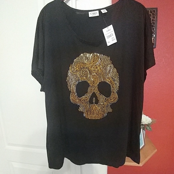 plus size skull tops