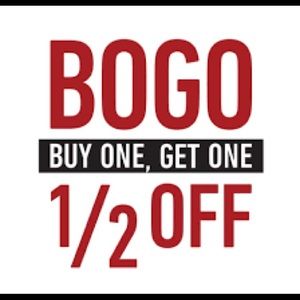 Buy one thing get one 50%offTill the end of today