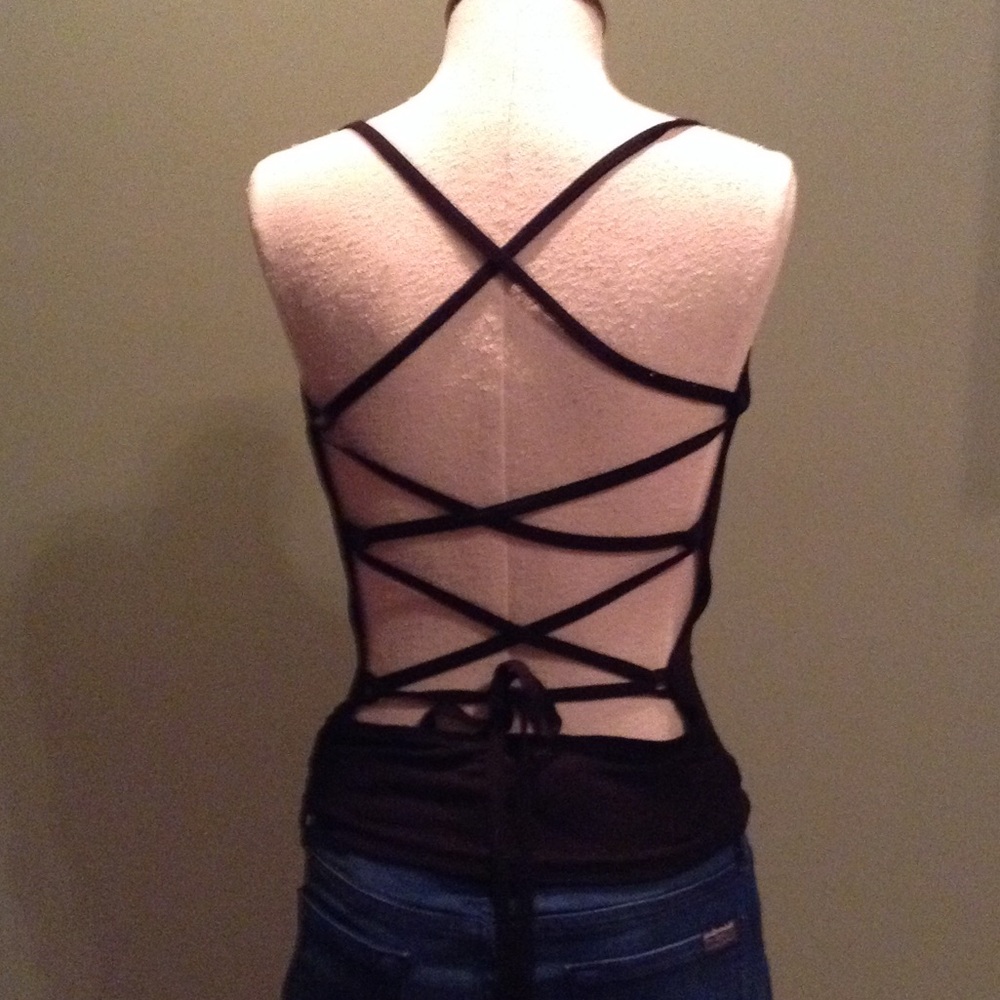 Bebe lace back halter