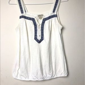Lucky Brand Sleeveless Tank top blue and white