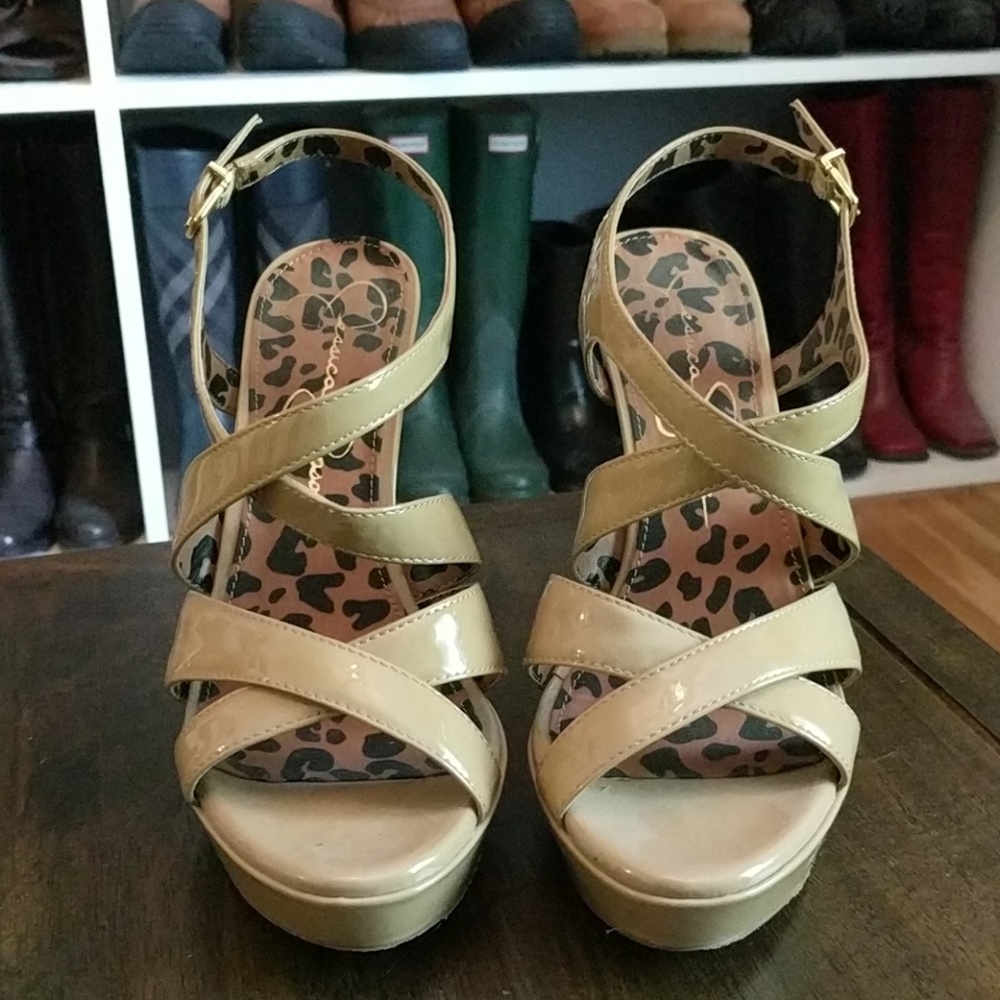 Jessica Simpson patent leather platforms