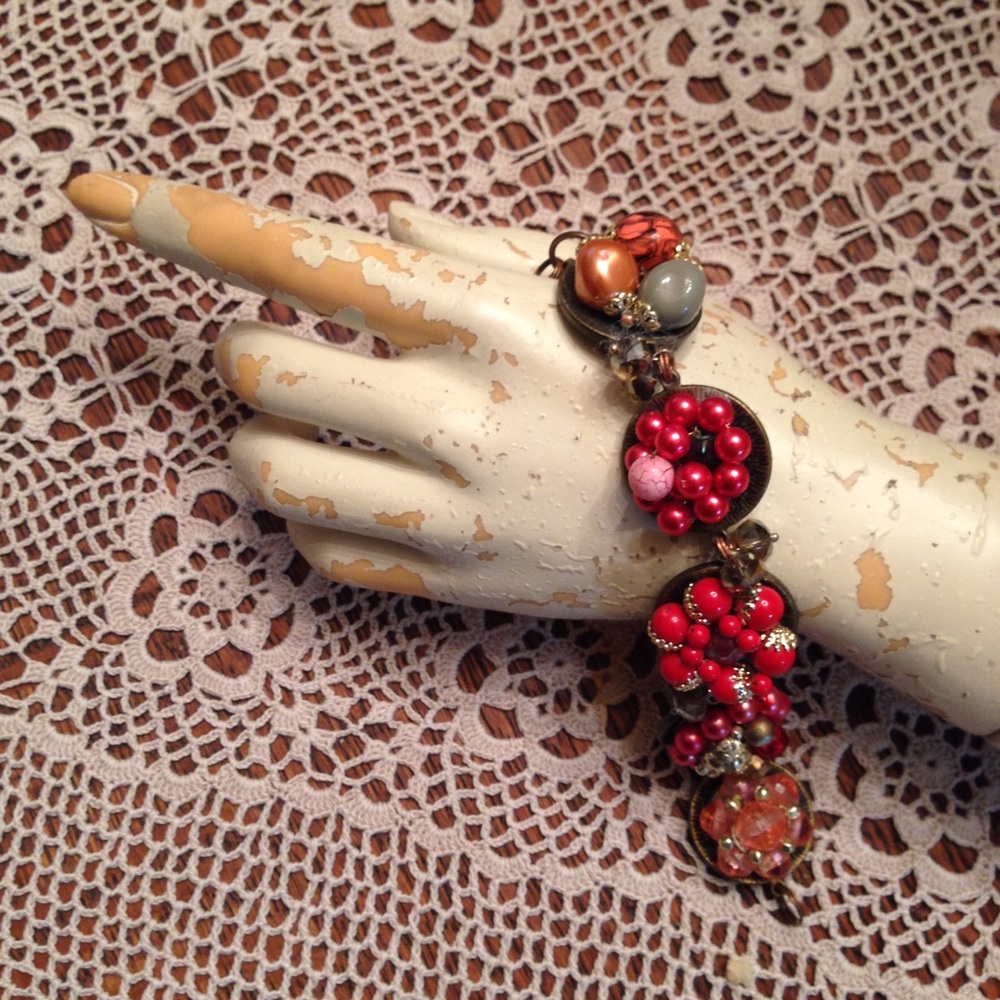 Red Vintage Earring Bracelet