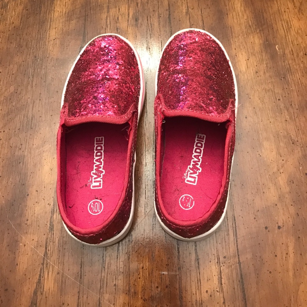 Girls size 10.5 fuschia glitter sneakers