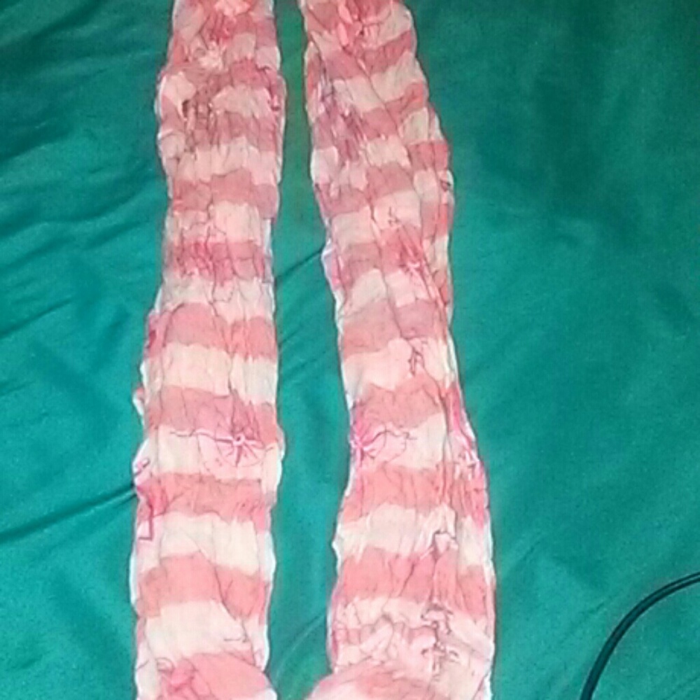 Compass peach and white infinity scarf