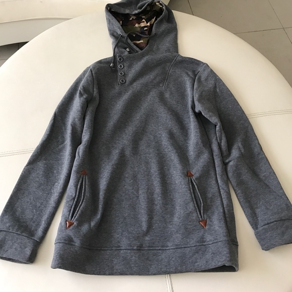 Long sleeve cotton blend hoodie - Picture 1 of 5