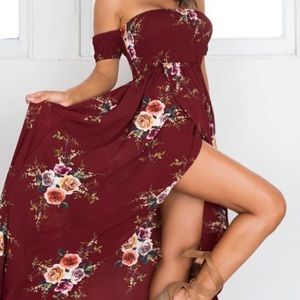 NWOT chiffon off shoulder summer dress