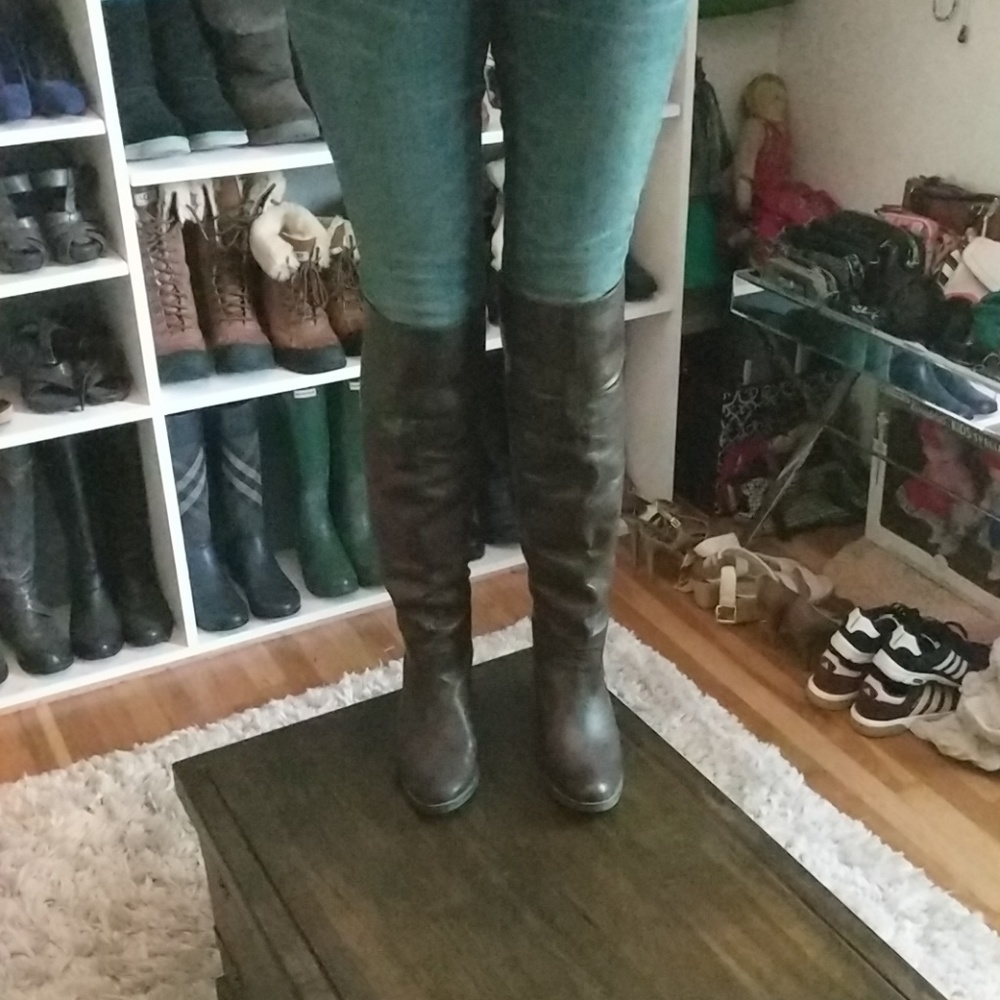 Over the knee brown Jessica Simpson boots.