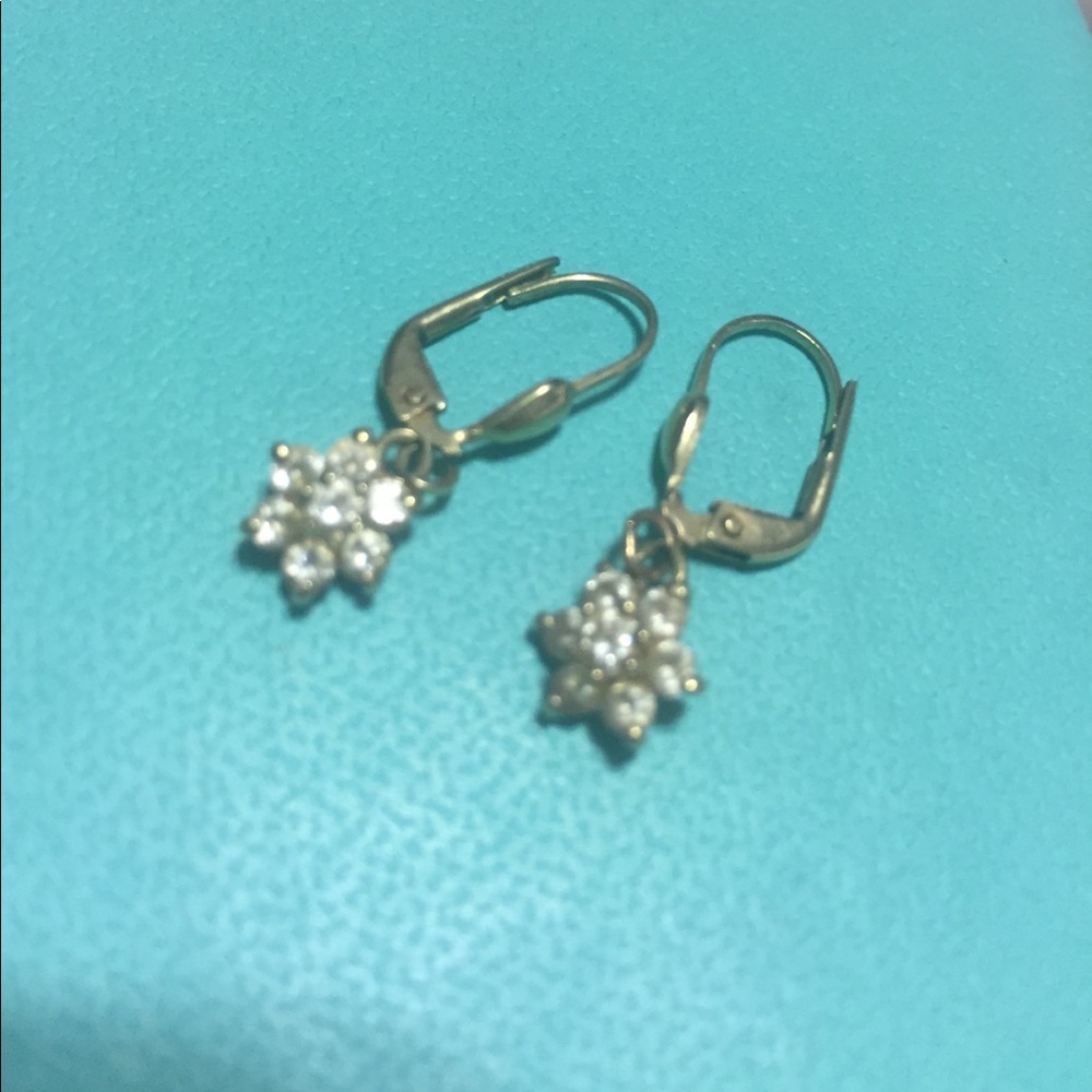 14k gold earrings with crystals
