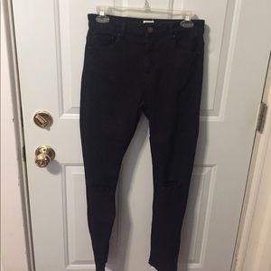 Asos denim Super High Waist Denim with Ripped knee