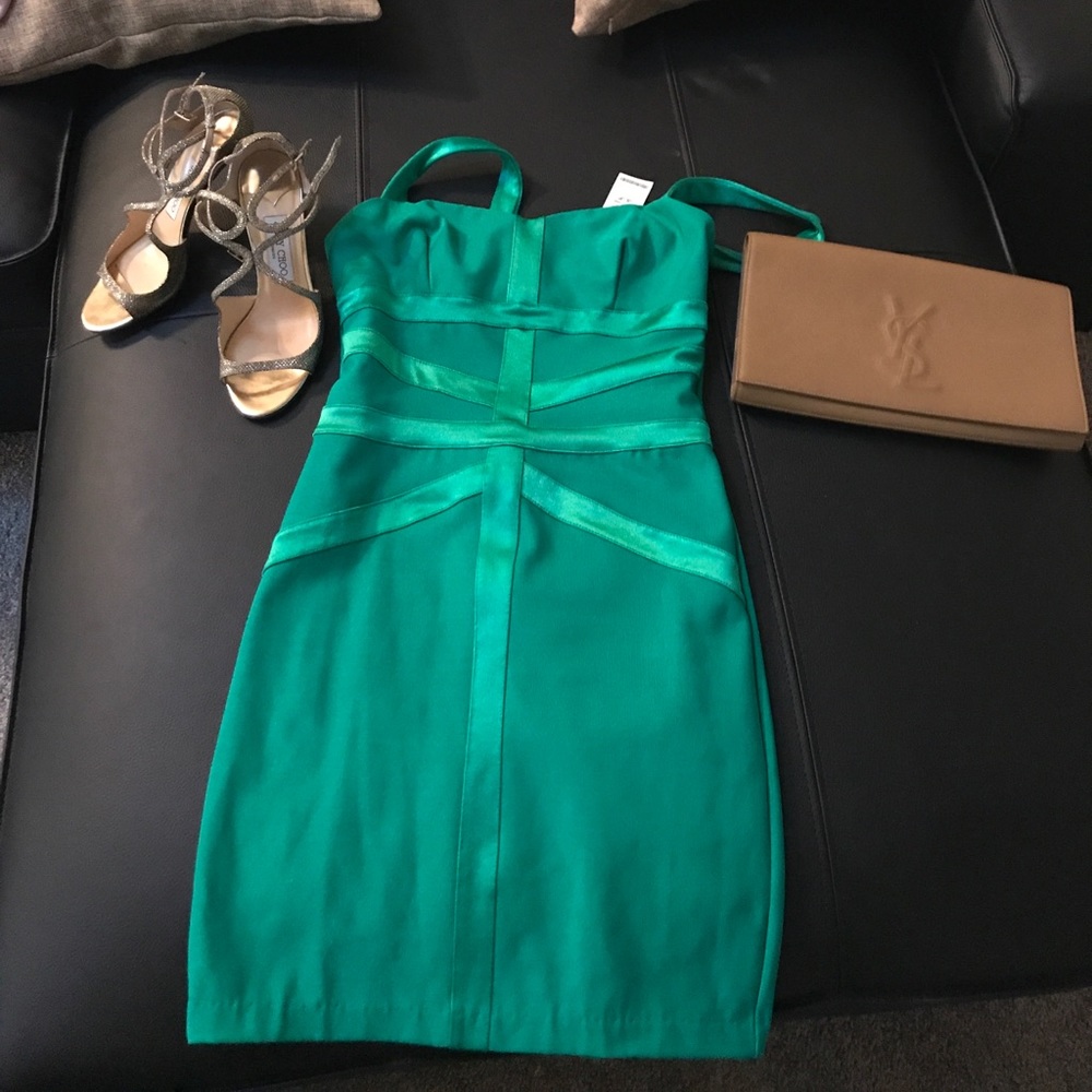 Green BEBE dress (SOLD)