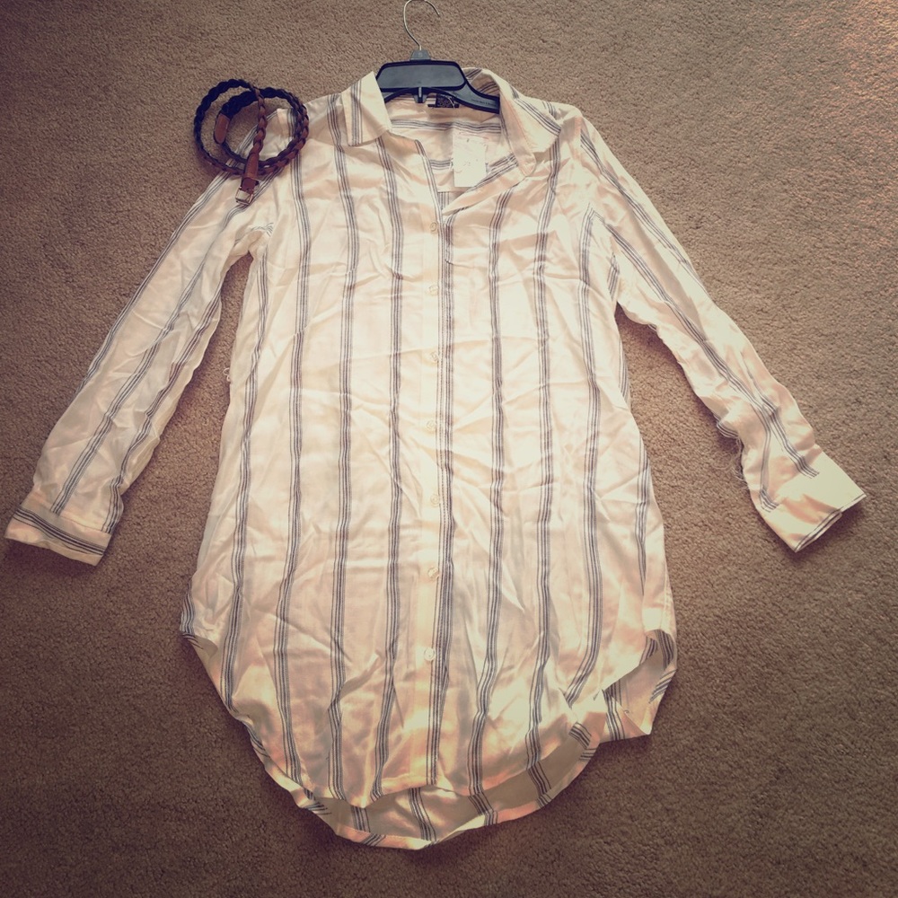 Long Tunic Top With Belt