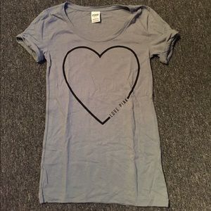Victoria's Secret Pink heart shirt in grey