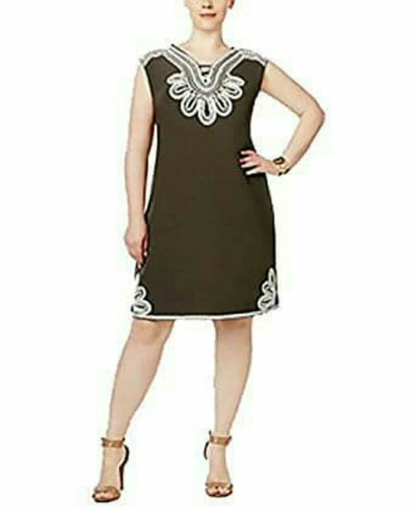 Plus size Dress-- Alifini olive