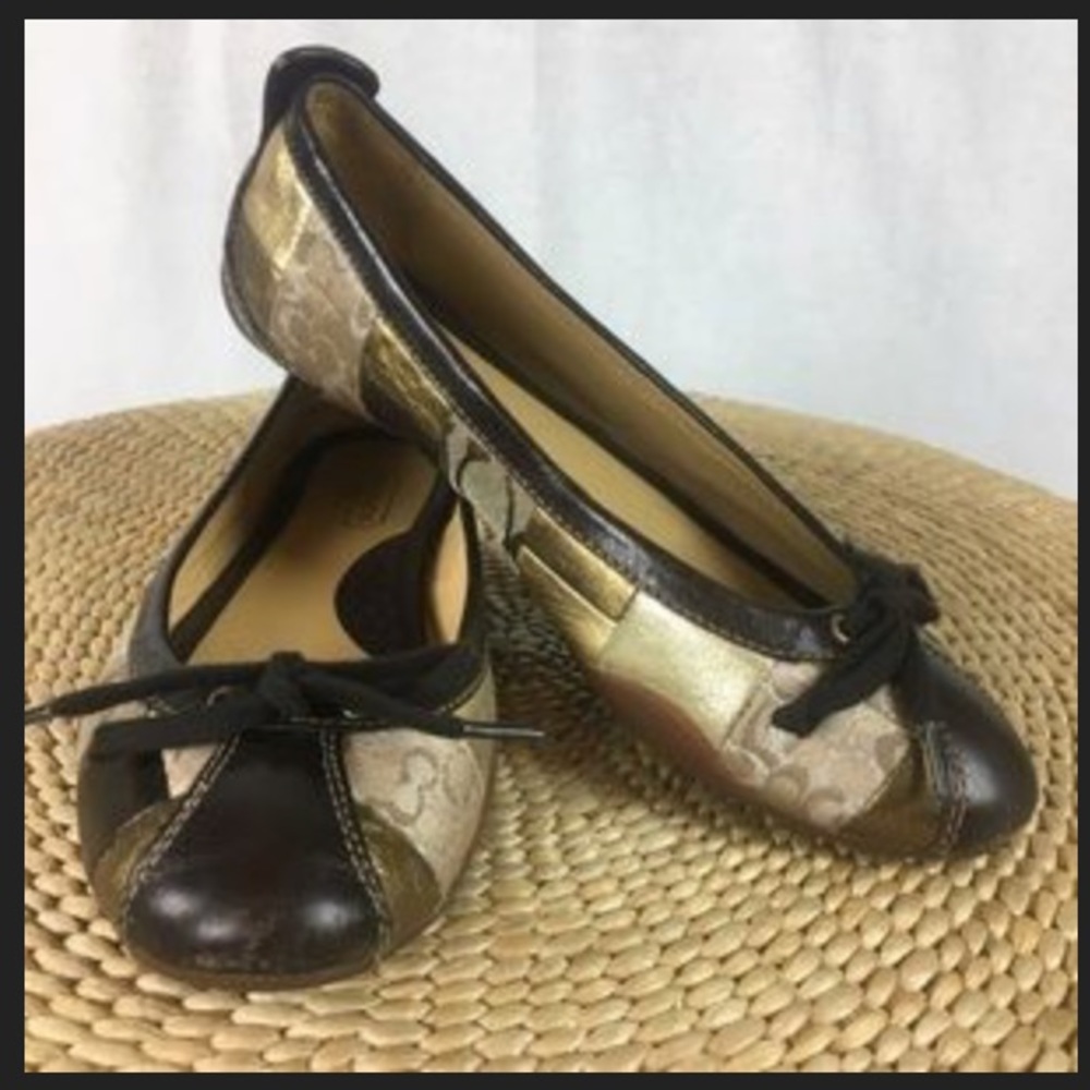 NWOT Coach patchwork ballet flats
