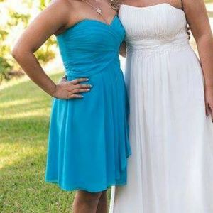 Teal Sweetheart Neck Davids Bridal Dress