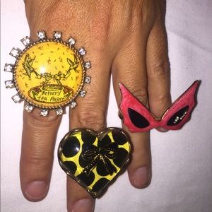 Sale! 3 ring bundle Betsey Johnson statement rings
