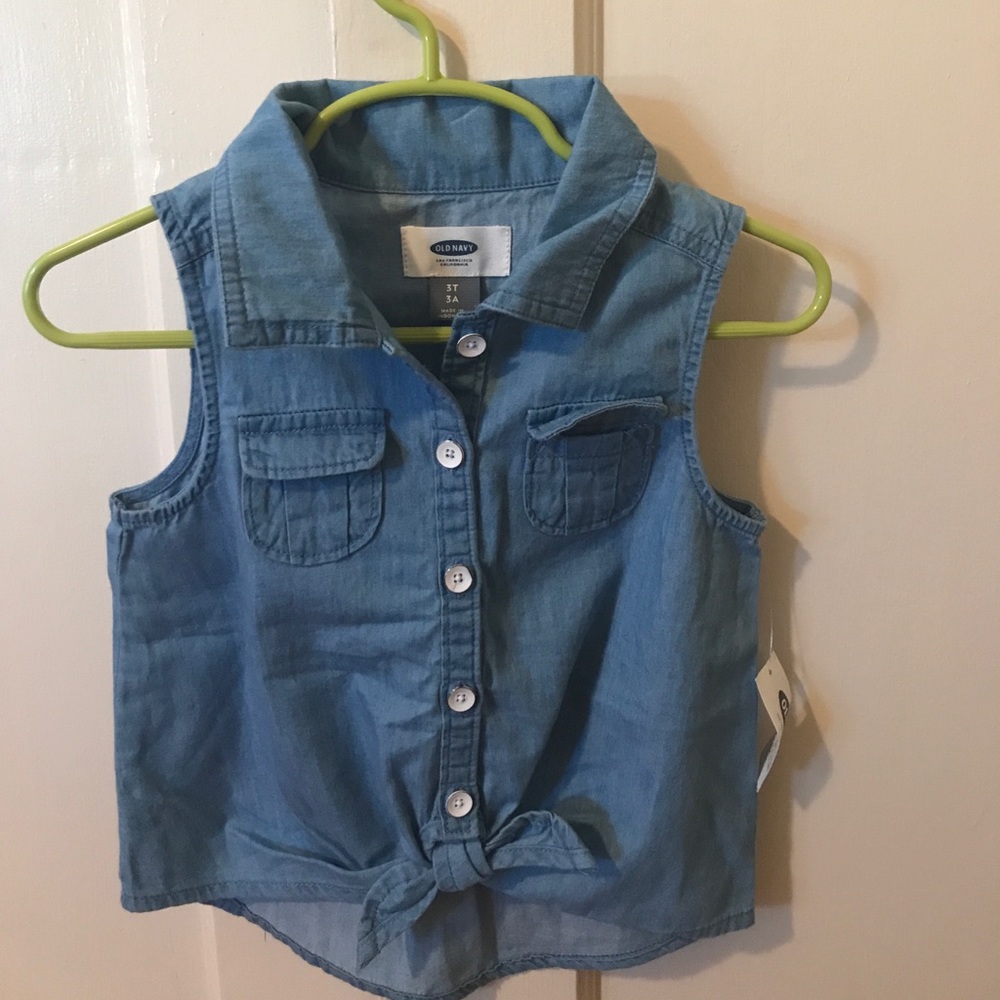 Girl light blue denim top