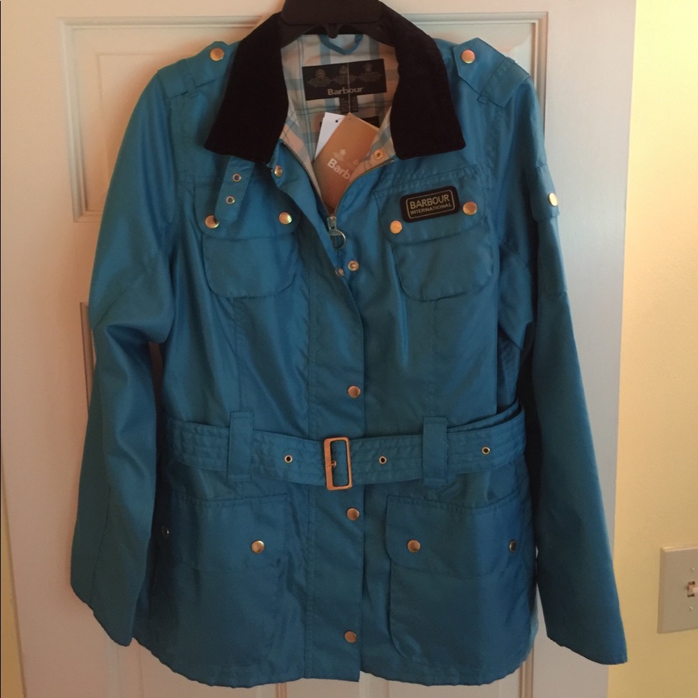 Barbour turquoise coat