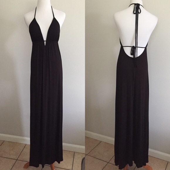 ✨SALE✨ Black Halter Maxi Dress - Picture 2 of 2