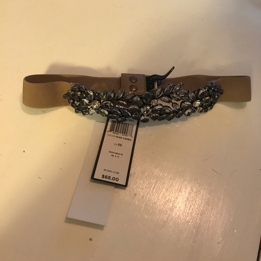 BCBG crystal flower belt