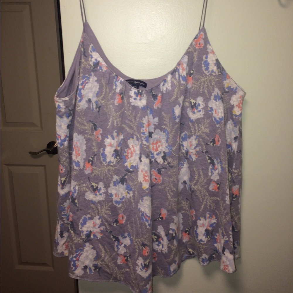 BRAND NEW PURPLE FLORAL TANK WITH SPAGHETTI STRAPS
