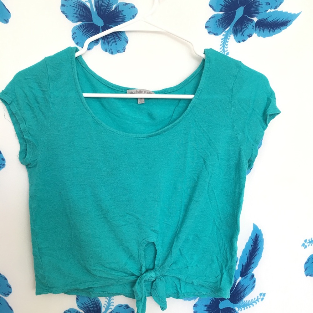 💙CHARLOTTE RUSSE TEAL CROP TOP💙