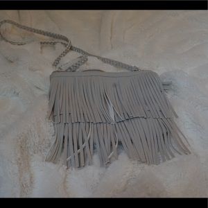 H&M fringed grey crossbody purse
