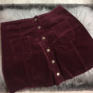 Corduroy button-down skirt