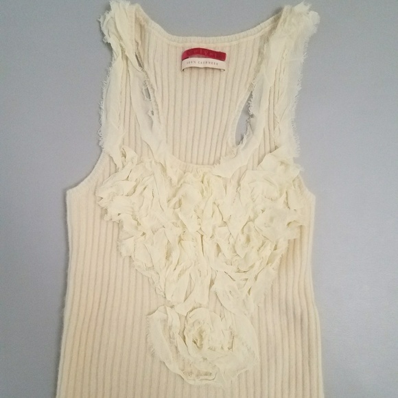 Velvet by Graham & Spencer Cream Casmere Top small - Picture 1 of 1