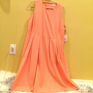 Peach pleated dress