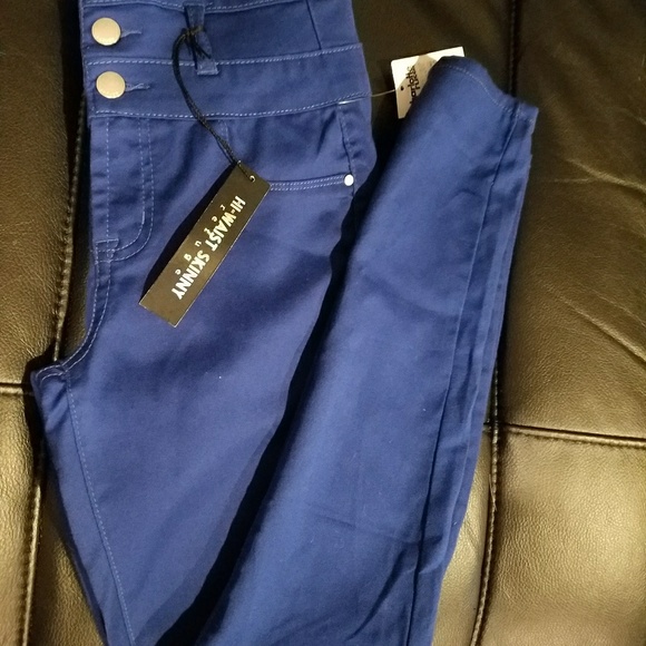 refuge Denim - Cool blue high waisted skinny jeans