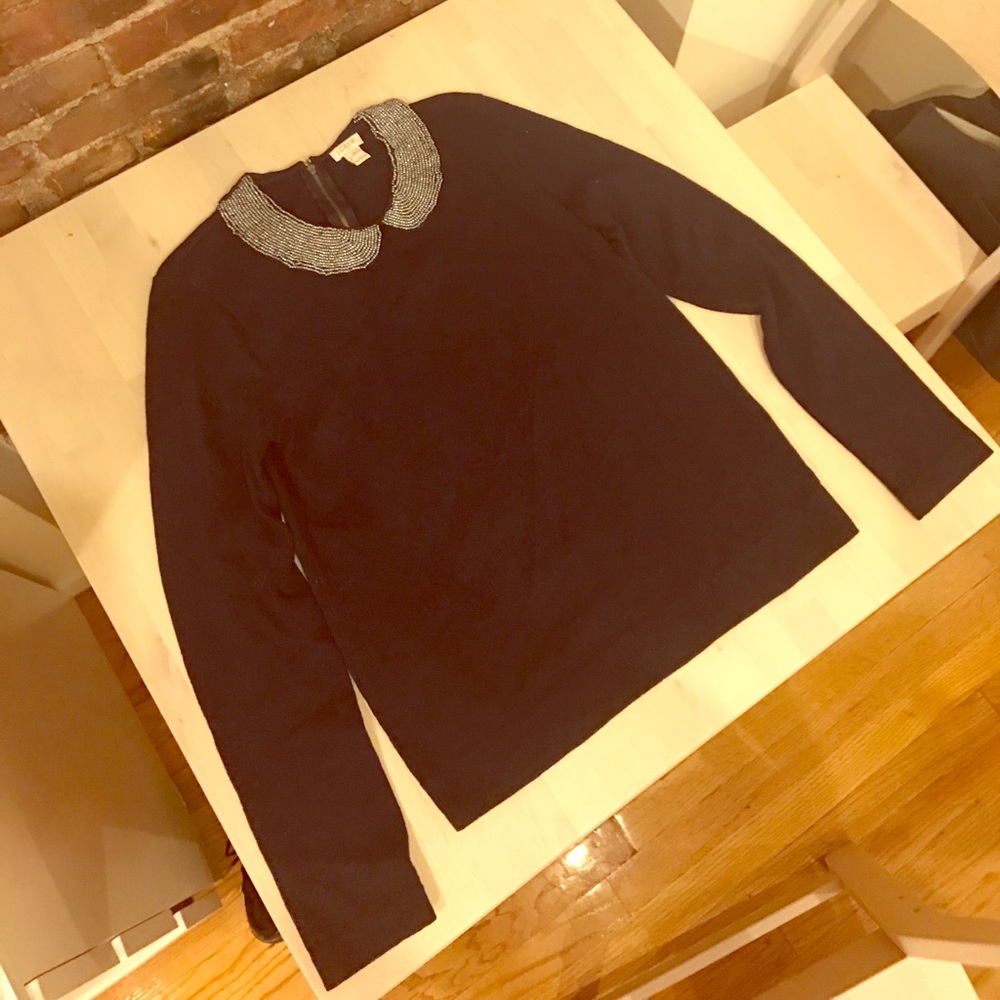 J. Crew Top with Embellished Collar / size S