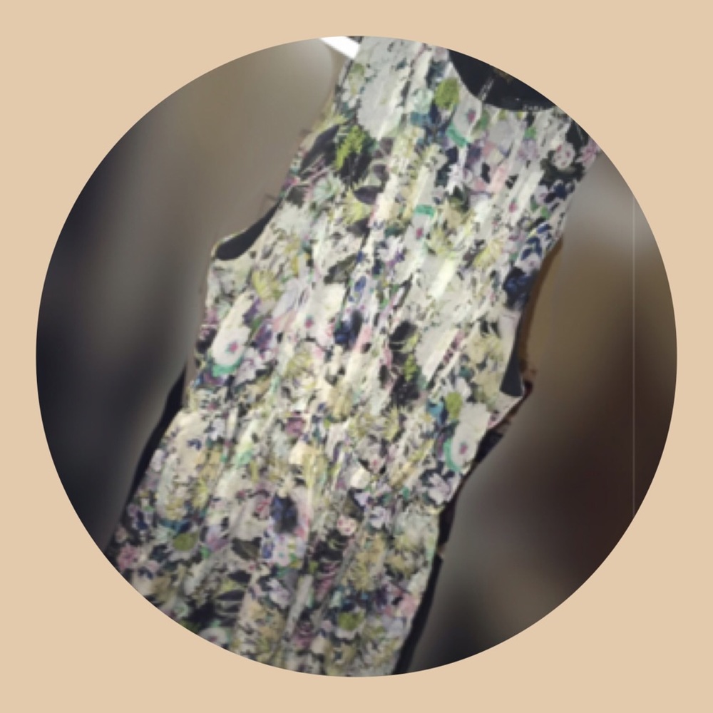 Floral High Low Dress , Sheer bottom