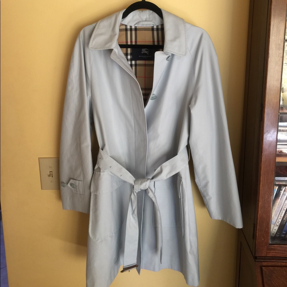 Authentic Burberry ice blue Trench coat