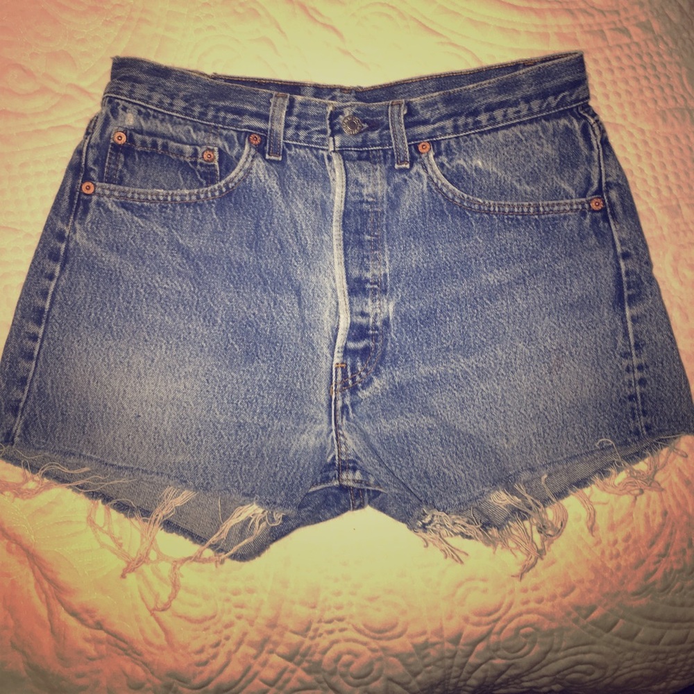 Vintage Levi distressed cut offs