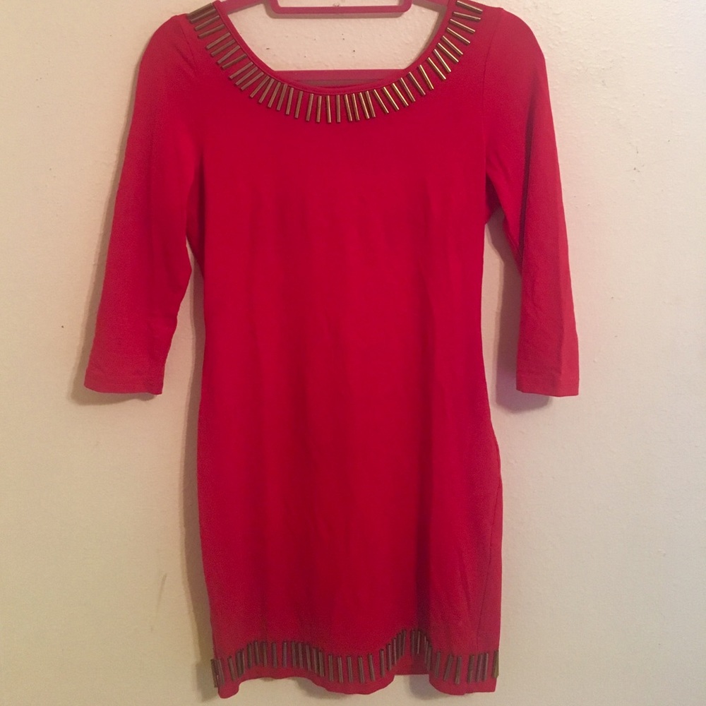Red backless bodycon