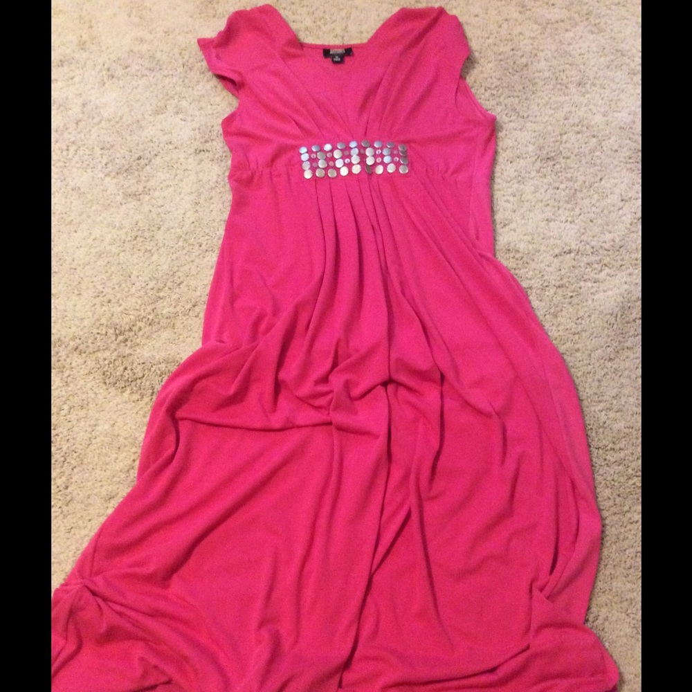 Pink sleeveless v-neck Maxi dress
