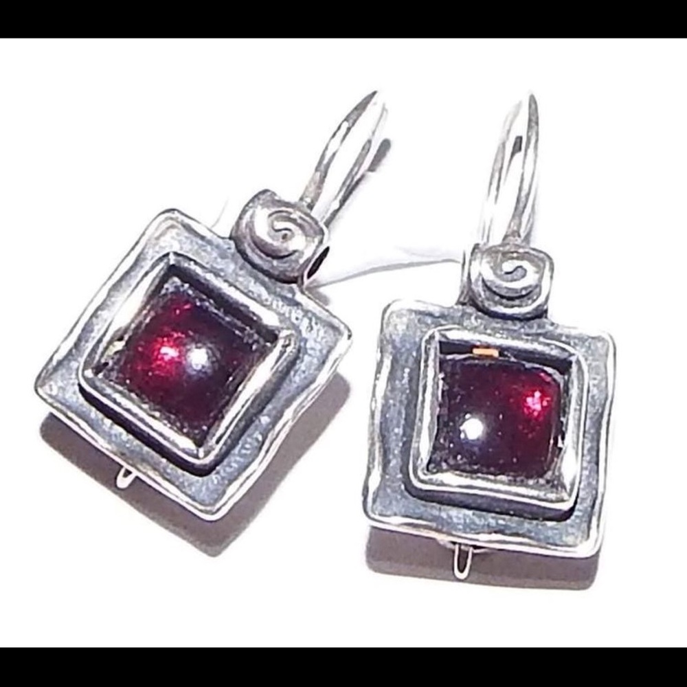 SILPADA Sterling and Garnet Earrings