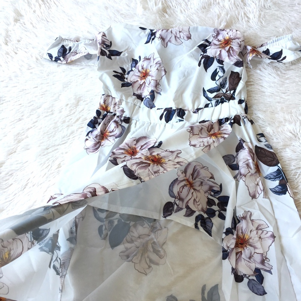 🌸"Olivia" ll Floral Off Shoulder Split Dress 🌸 - Picture 6 of 8