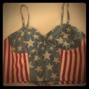 Stripes and stars crop top.