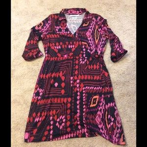 Tesuto Pink Orange Red Jersey Dress