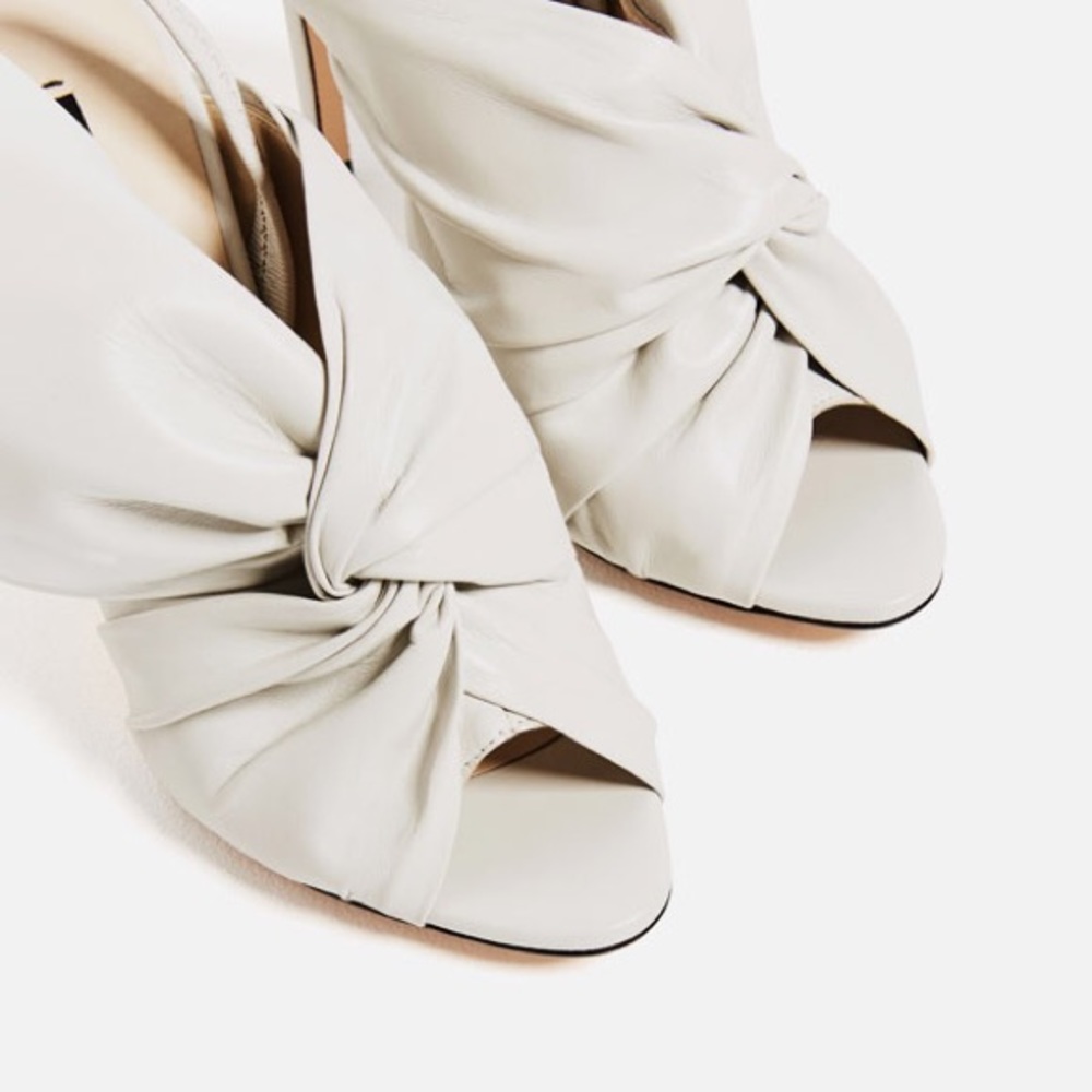 Zara leather high heel sandal with bow - Picture 5 of 5