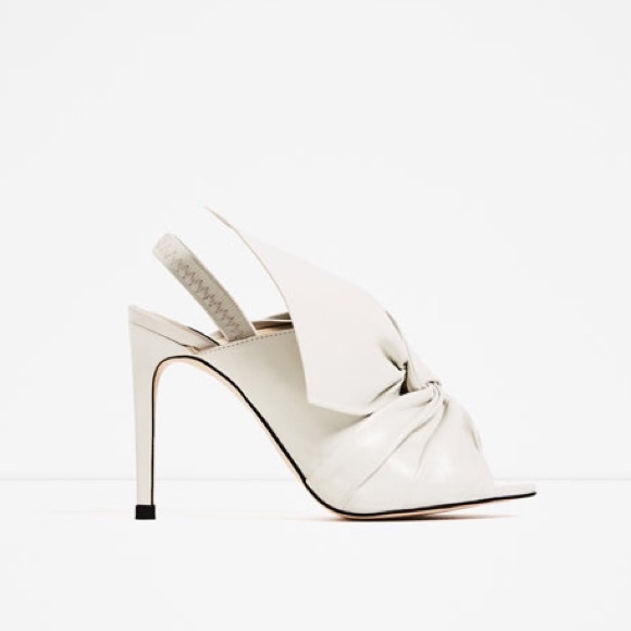 Zara leather high heel sandal with bow - Picture 4 of 5