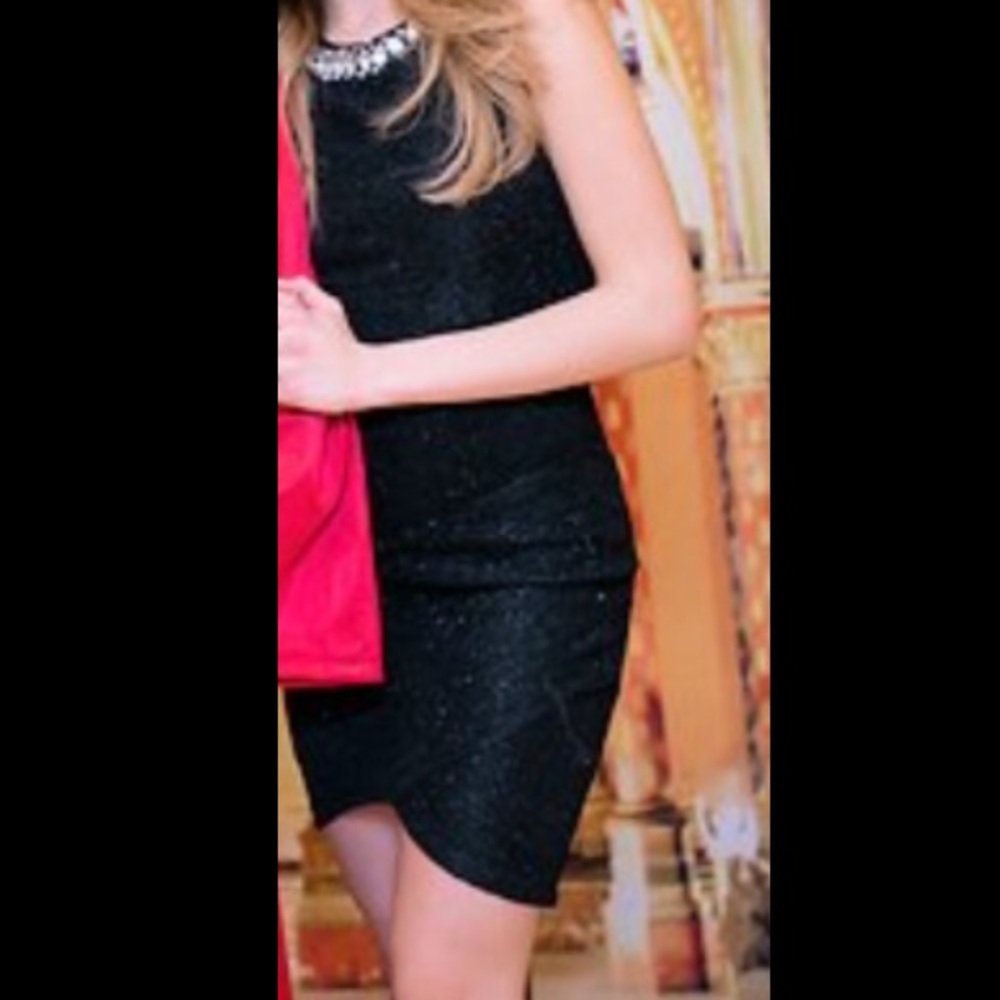 Rhinestone Black Sparkling Bodycon Dress