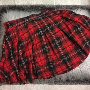 Plaid Hi-waist skater skirt