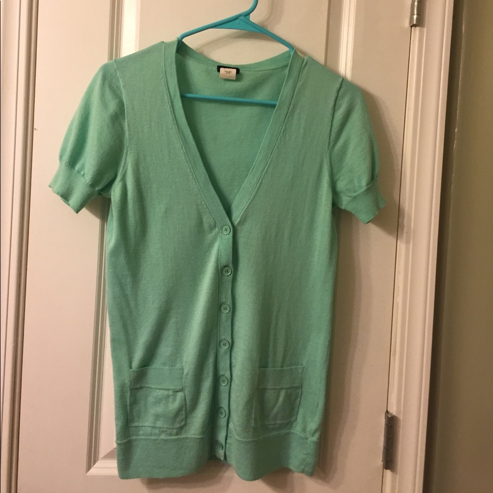 JCrew mint Short Sleeve Cardigan Sz M