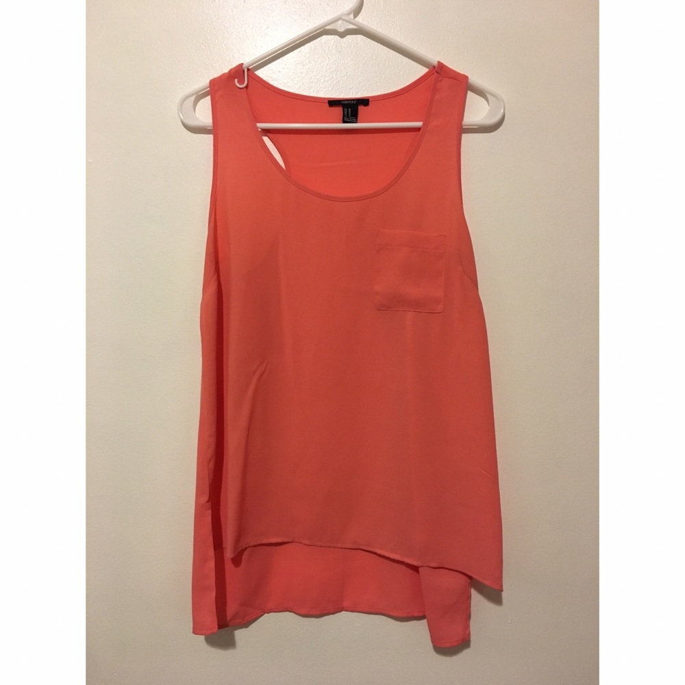 Peach chiffon racerback tank