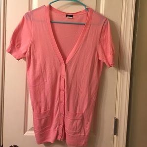 JCrew size medium short sleeve light pink cardigan