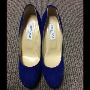 Royal Blue Suede Jimmy Choo Pumps