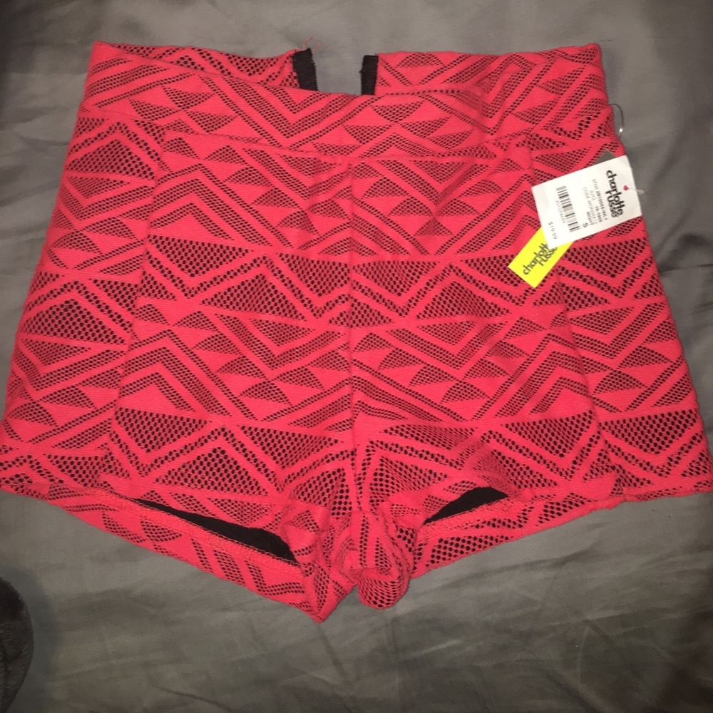 High waisted patterned shorts